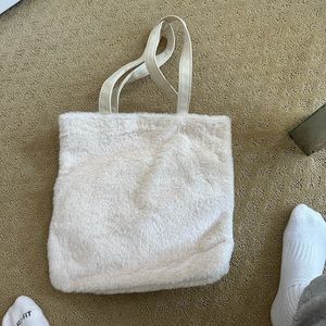 Fuzzy Cream Tote Bag